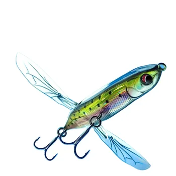 Lexin Stainless Steel Artificial Hard Dragonfly Bait for Perch with Hooks-Floating Tractor Tail Design – Hard Lure – view 2