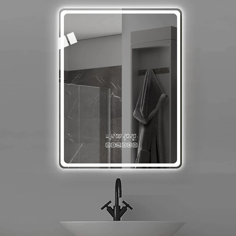 Factory Direct Marketing Fogless Shower Mirror Battery Led Light Smart Mirror Specchio Con Luce for Makeup