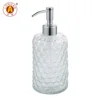 Clear glass bottle with matte lotion pump