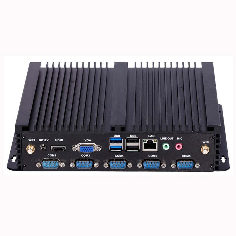 Dual LAN Display Mini Fanless PC RS485 Mini Embedded Computer with AU US CN Plugs New Product
