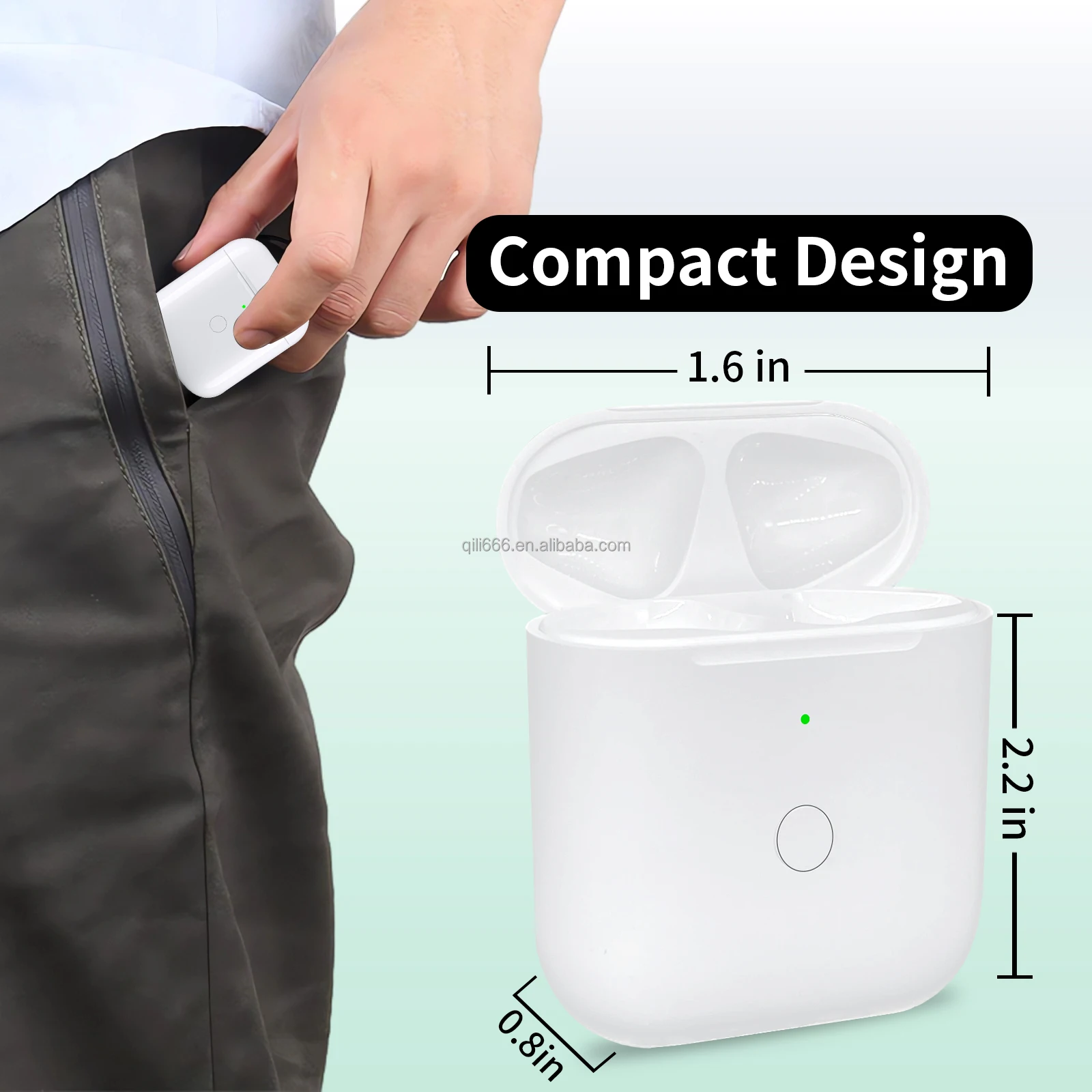 Replacement Wireless Charging case for AirPods 1/2 Generation Bluetooth Earphones Charging case 1st/2nd/3rd Generation