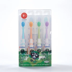 High Quality Customized Disposable Children's Toothbrushes Soft Nylon Bristle Plastic Biodegradable Cute Cartoon Pattern Logo