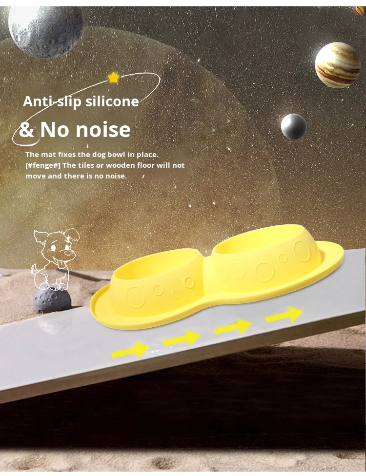 Durable Silicone Pet Slow Food Bowls for Cats & Dogs-Double Bowls Food Grade Material Portable factory