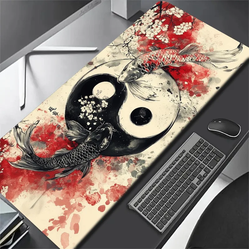 Yin-Yang Diagram Traditional Chinese Painting PC Gaming Mouse Pads Gamer Mats Teclado Er aperçu 7