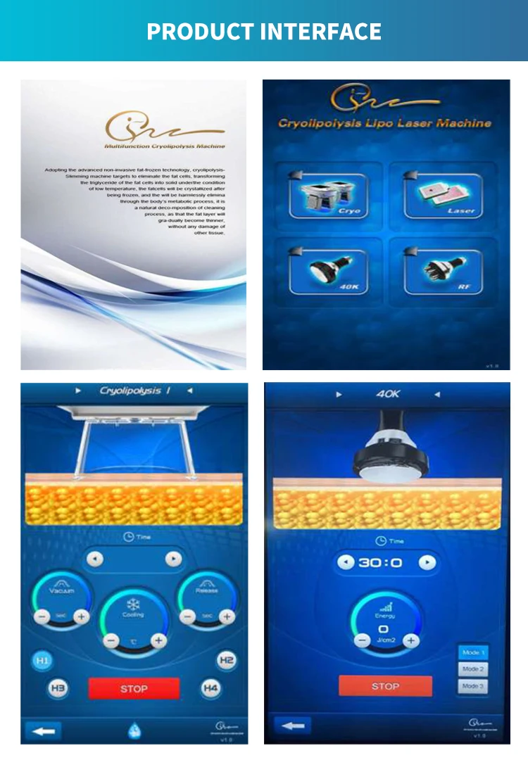 <p data-pm-slice="1 3 []">The Cryolipolysis and Body Slimming Machine is a multifunctional body contouring system designed for professional aesthetic salons, Med Spas, and beauty clinics. Combining controlled cooling, 40KHz ultrasonic cavitation, 6-polar radiofrequency (RF), and laser lipolysis in one platform, it offers multiple treatment modalities for customized body contouring services.</p> The system includes four cryolipolysis applicators—2 large, 1 medium, and 1 small—alongside dedicated cavitation, RF, and laser lipolysis attachments. With adjustable vacuum pressure of 0–80 kPa and a cooling range of -10°C to 10°C, it provides versatile configuration options for professional body treatment protocols. <strong>Key Features</strong> <ul data-spread="false"> <li>Multiple technologies integrated into one body contouring platform</li> <li>Four cryolipolysis applicators in three sizes</li> <li>40KHz ultrasonic cavitation</li> <li>6-polar RF handpiece for body contouring applications</li> <li>Laser lipolysis attachments with specified 100 mW-per-emitter output, subject to manufacturer confirmation</li> <li>Adjustable negative pressure from 0 to 80 kPa</li> <li>Dual-voltage options for different electrical markets, subject to configuration confirmation</li> </ul> Cryolipolysis Body Slimming Machine with Cavitation RF & Laser Lipolysis