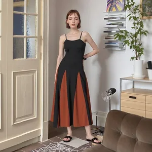 Women's Elegant Party Summer Casual Vintage Ruffled Stitching Shoulder Backless Fashion Dress