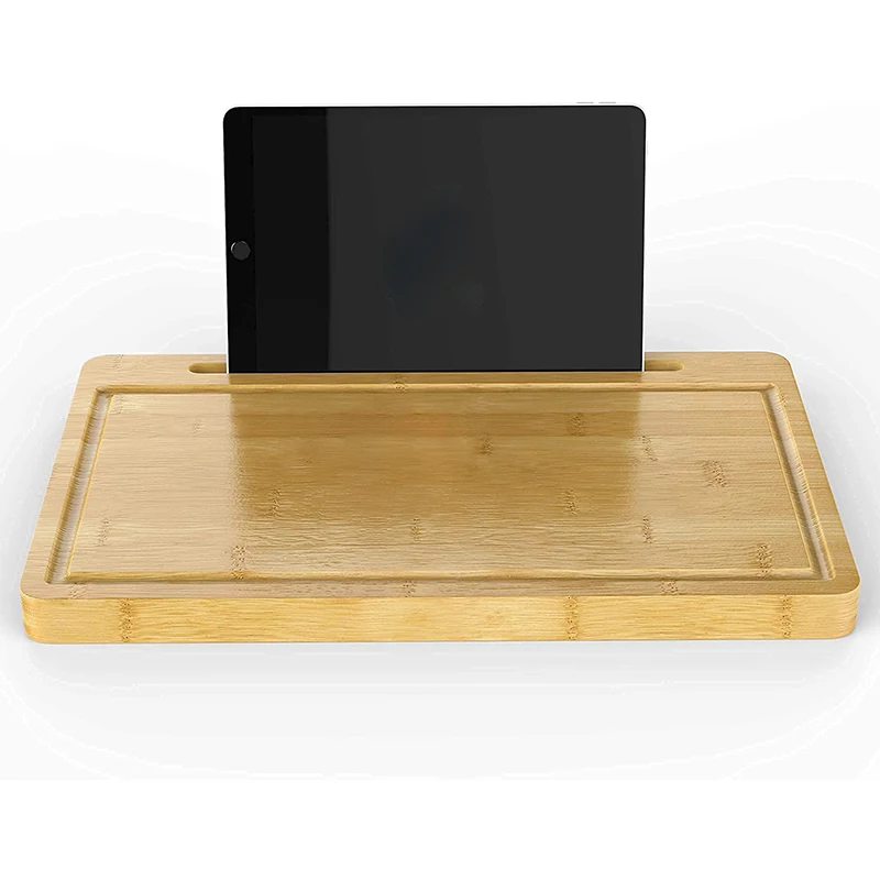 Bamboo Cutting Board with Phone Tablet Stand Wood Chopping Boards with Juice Groove for Kitchen