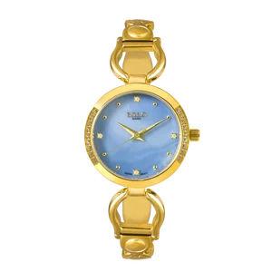 Luxury 32mm Dial Ronda Brand Quartz Movement Bracelet Watch Genuine Diamond Mother-of-Pearl Stainless Steel Pointer Fashionable