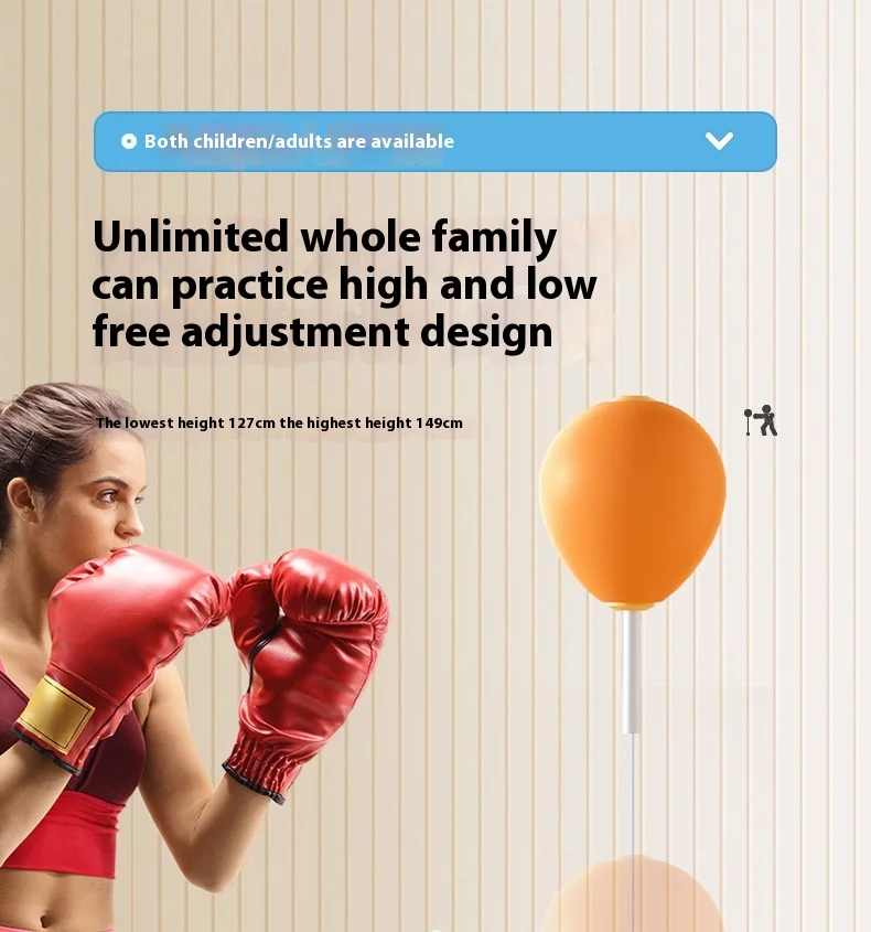 Vertical Indoor Speed Reaction Boxing Ball with Sandbag Target Fitness Equipment for Home Training of Children and Adults