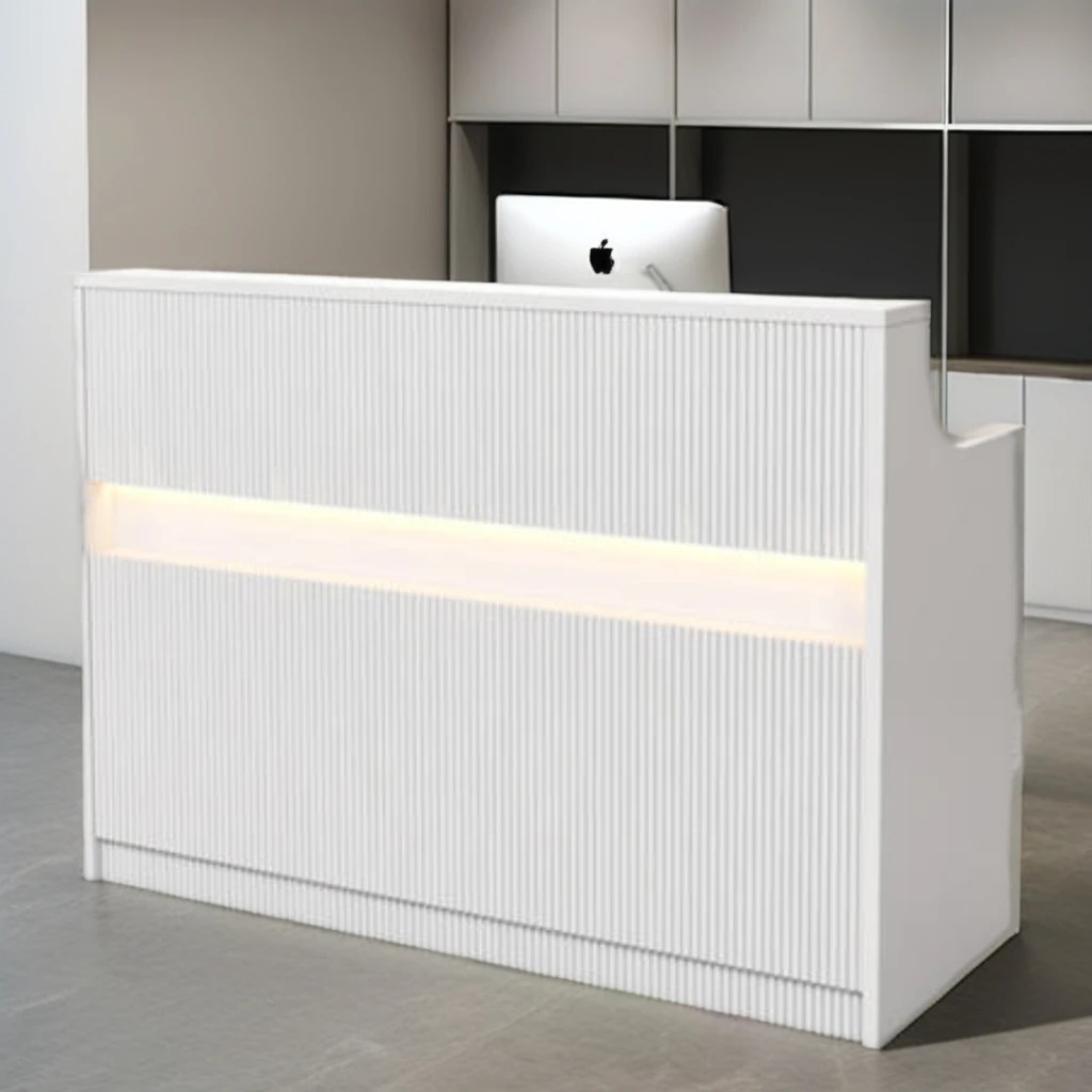 2025 Custom Modern Simple Bar Reception Small Store Front Desk Cash Register Baking Paint Beauty Small Salon Consultation Desk