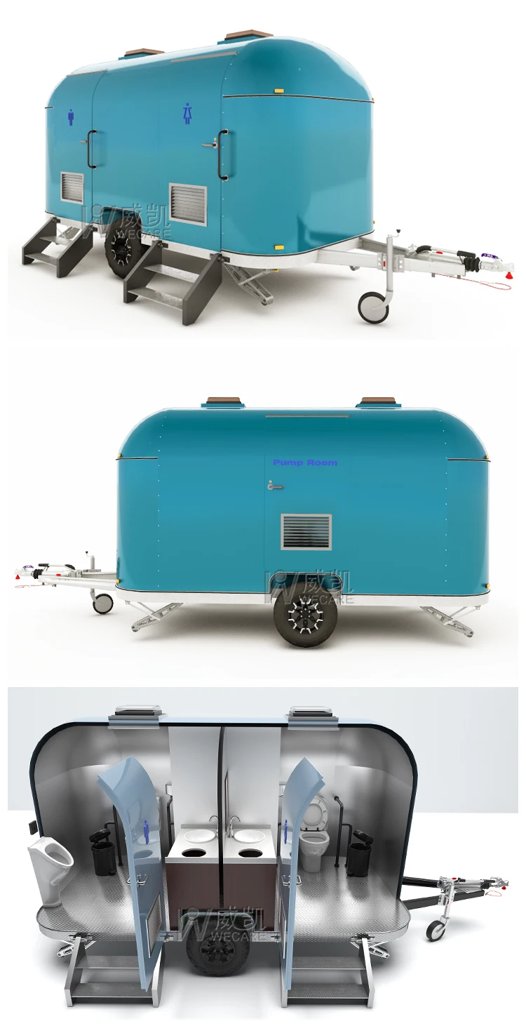 Wecare Restroom Toilet Trailer Solar Camping Trailers With Toilet ...