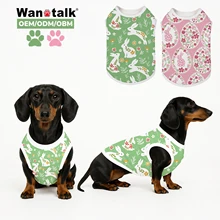 Easter Bunny Pattern Basic Blank T-Shirt for Small & Large Dogs Custom Logo Pet Clothing with Solid Pattern for Summer