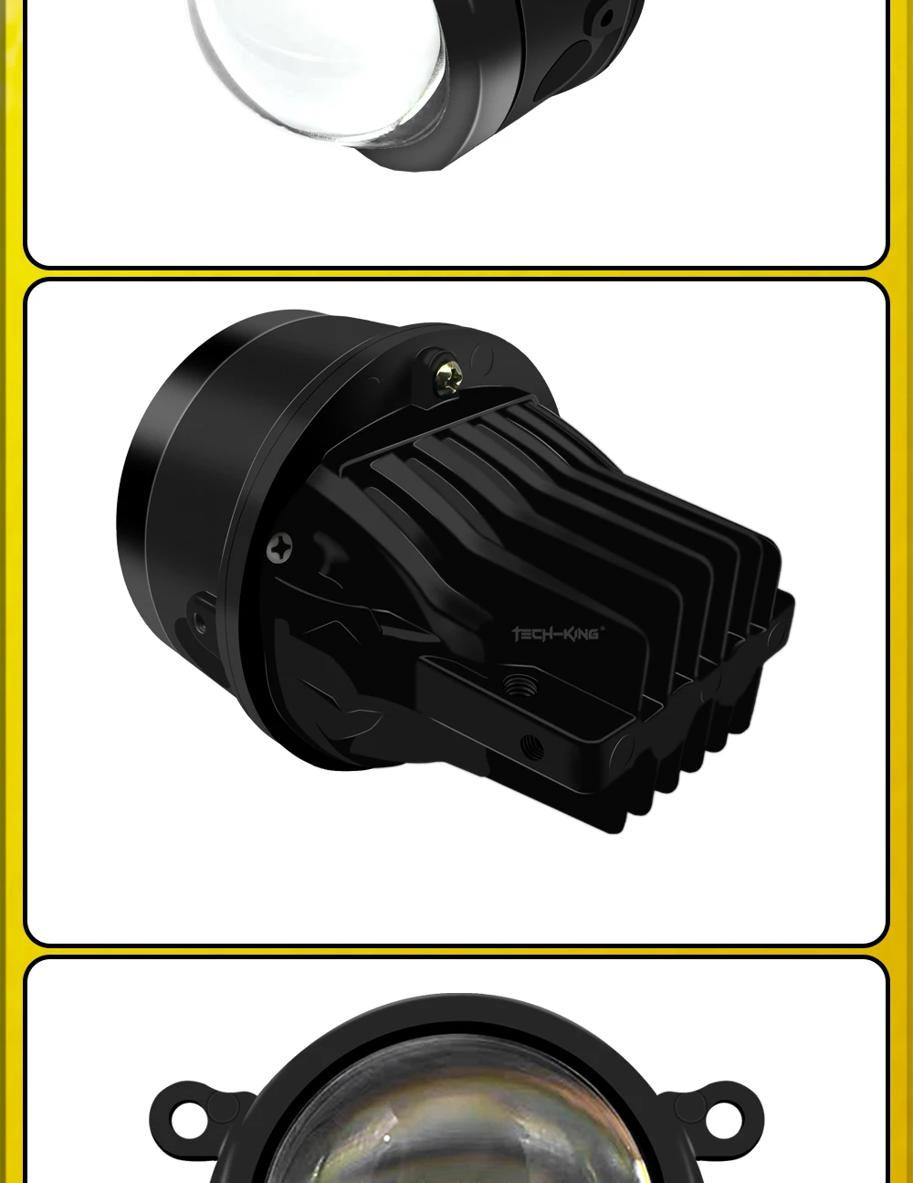 TECH-KING Automotive LED projector fog light 3-inch universal Matrix Automotive fog light retrofit accessory lens fog lamp