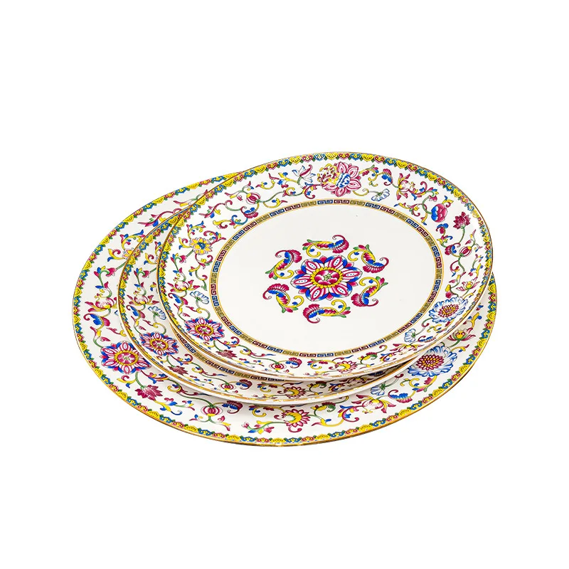 3点set〈万華・クリームパール×ラピスラズリ＆beige〉 Nice Price 42pcs Opalware White Porcelain Dinnerware Set