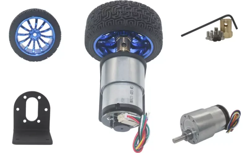 Moteur à Engrenages JGB37-520 - 12V/24V DC, Vitesse Variable 2-1000 Tr/min, Inversable - Pour Projets DIY Et Modélisme