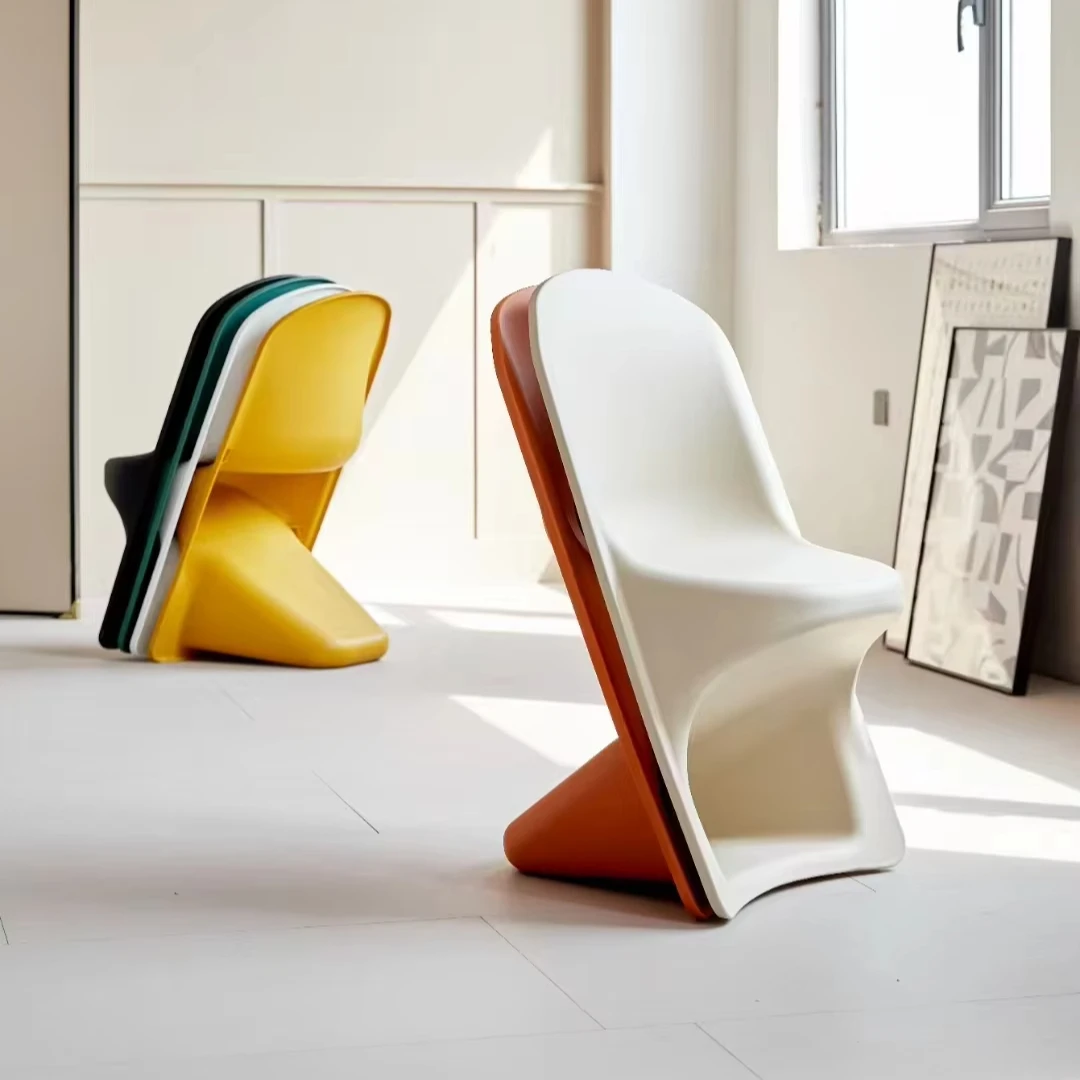 High Quality Z-Type Plastic Dining Chairs with Backrest Stool Modern Design for Kitchen for Household Use Wholesale