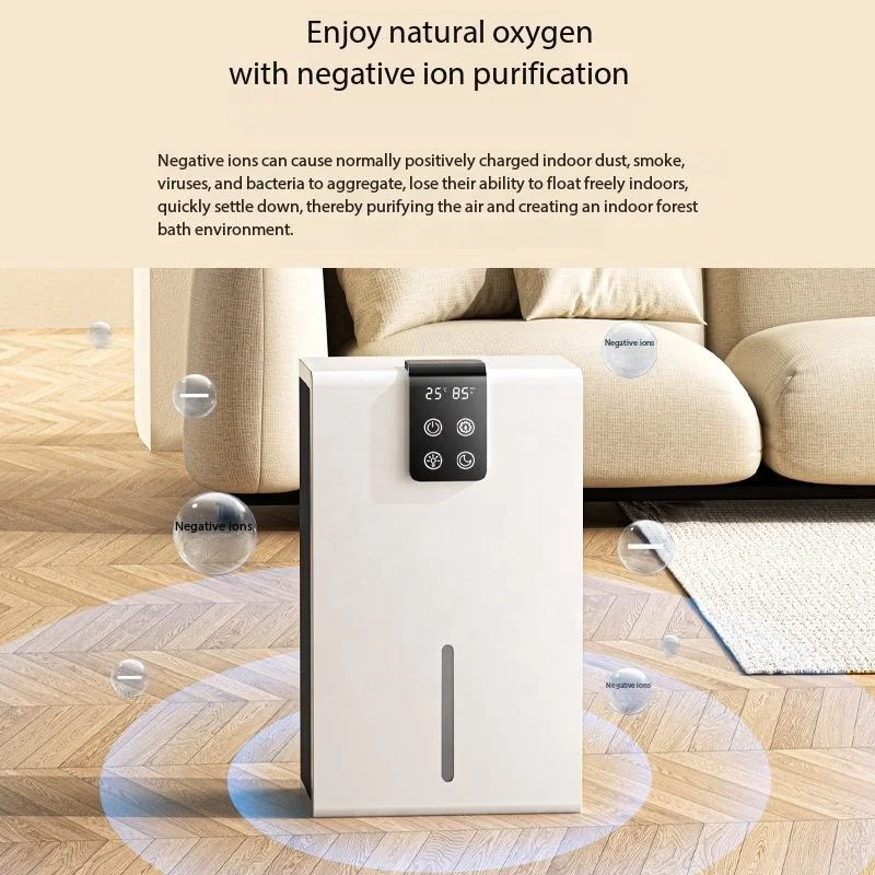 Compact Electric Dehumidifier with External Touch Control Water Level Indicator Sleep Mode Quiet Moisture Absorber for Bedroom 2