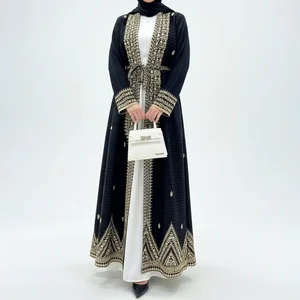 2025 Latest Abaya Designs Plus-size Pleated Abaya Women's Casual Long Robe Elegant Abaya Women's Muslim Dress