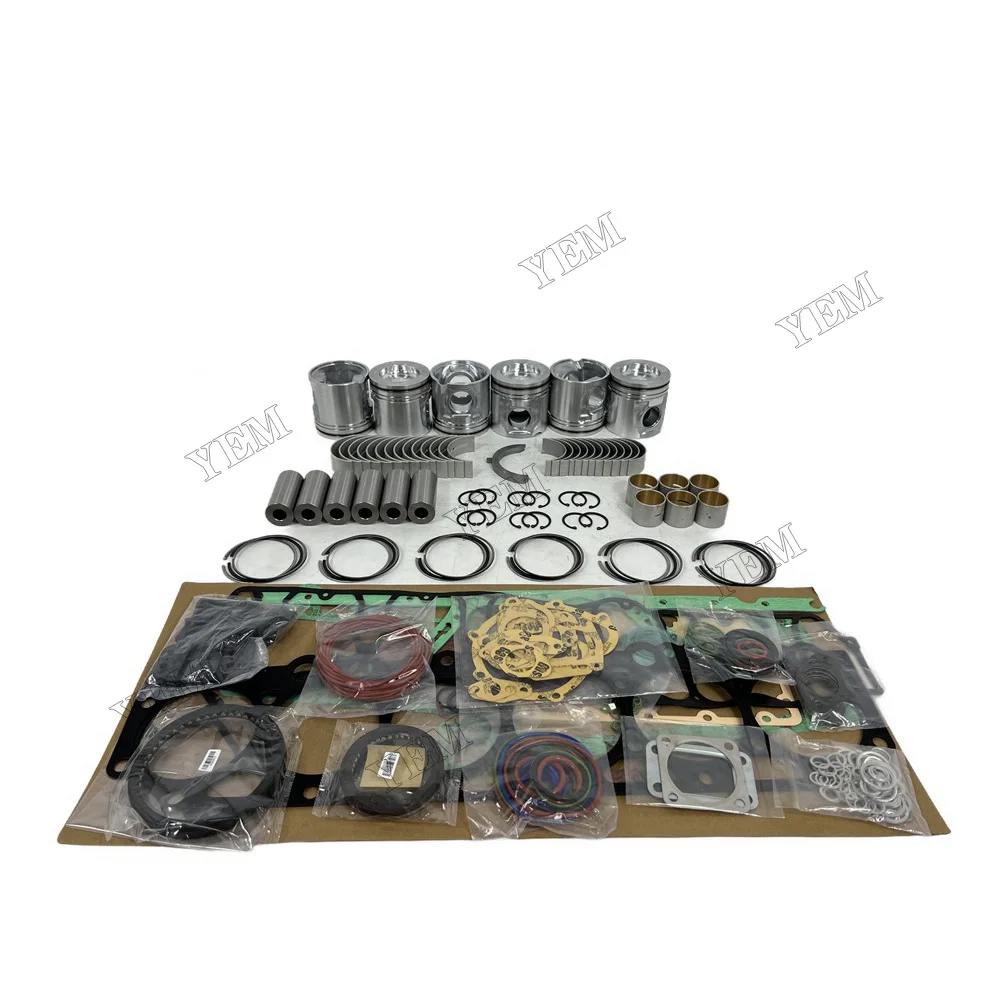 Engine Repair Kit With Cylinder Bearings Piston Rings Gaskets Compatible for Volvo D7E Replacement Standard Size Engine Parts 4