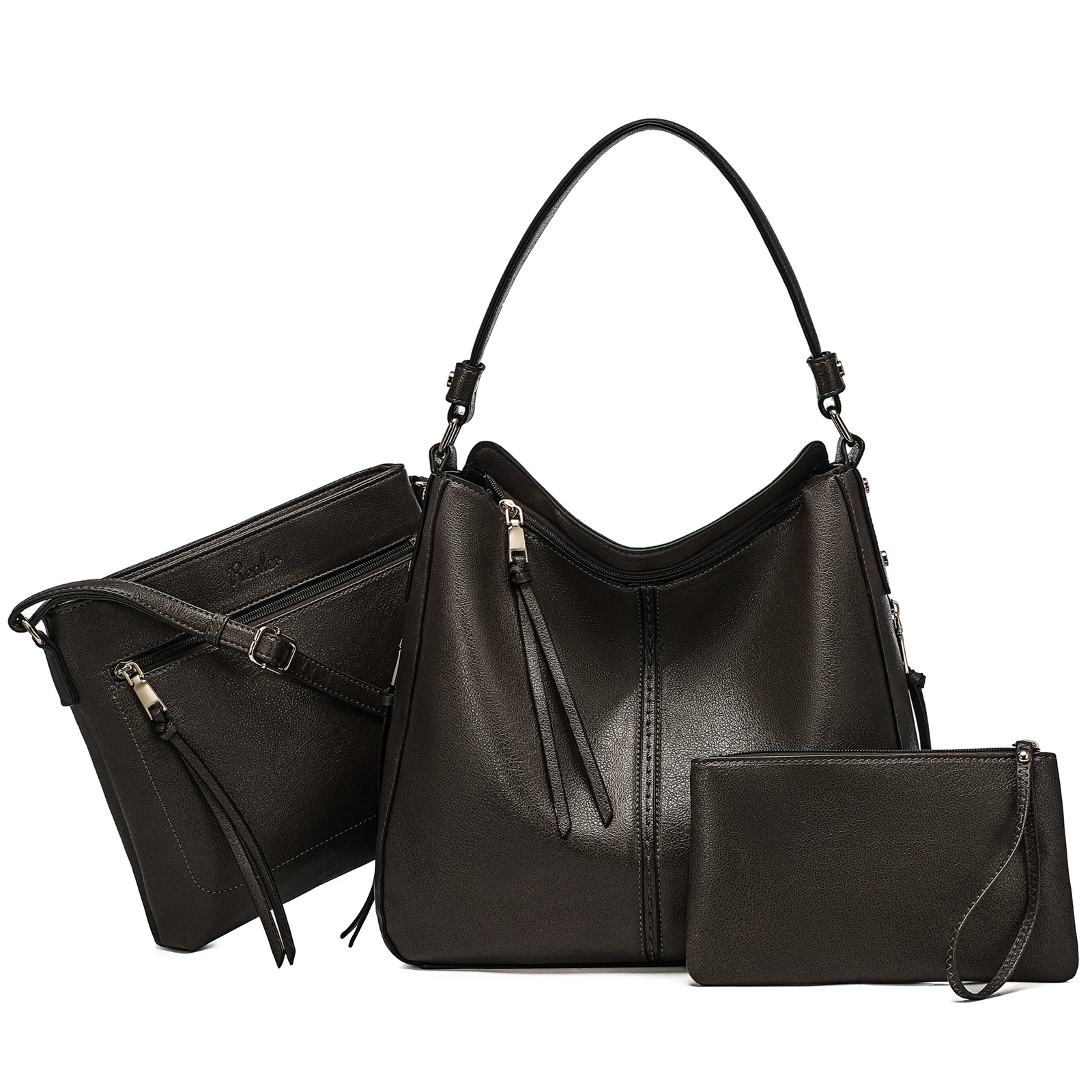 Gecter Realer Hobo Bag Women Purse Handbag Large Crossbody Bag Womens Shoulder Bags, Women's, Black
