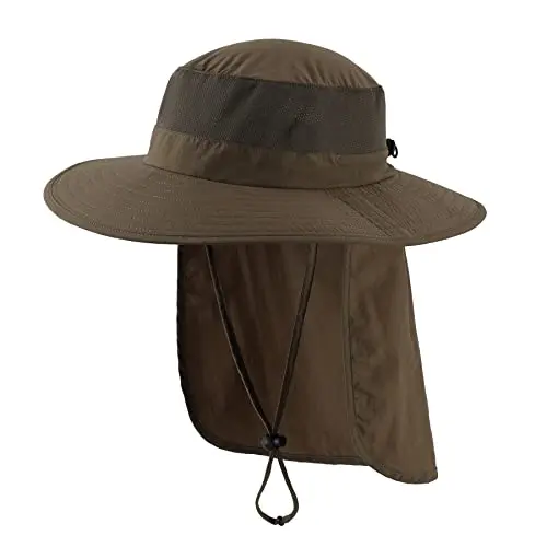 Cappello da pescatore da uomo con tesa larga, traspirante e impermeabile, con logo personalizzato, ideale per escursionismo e trekking, in nylon traspirante e impermeabile._voghion.com