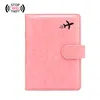 Anti-magnetic buckle aircraft passport holder (pink)