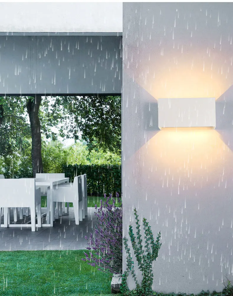 Outdoor wall lamp waterproof modern minimalist led dimming upper and lower double outdoor stairs aisle balcony