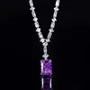 Ice Flower cut purple diamond necklace