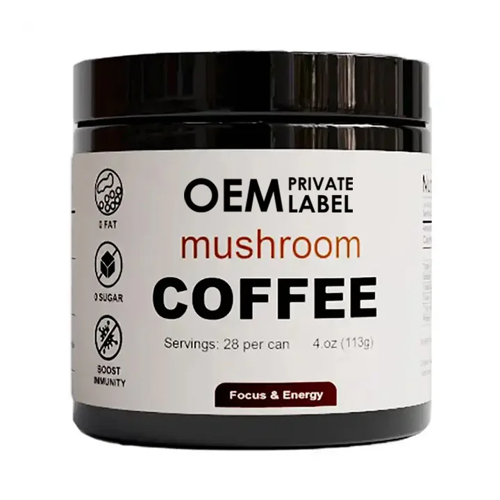 Herbal Black Instant Mushroom Coffee Extract Powder Mushroom Supplement Mushroom Coffee