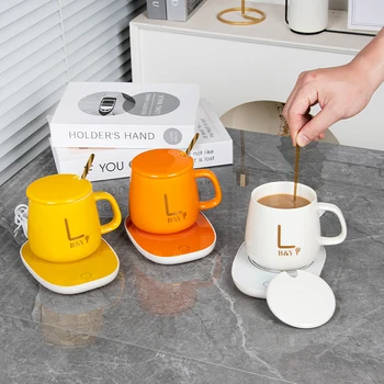 Ceramic Self Hot Sale Gift Set Cup Heating Coffee Cup Automatic Temperature Control Heating Mug Cup Electric