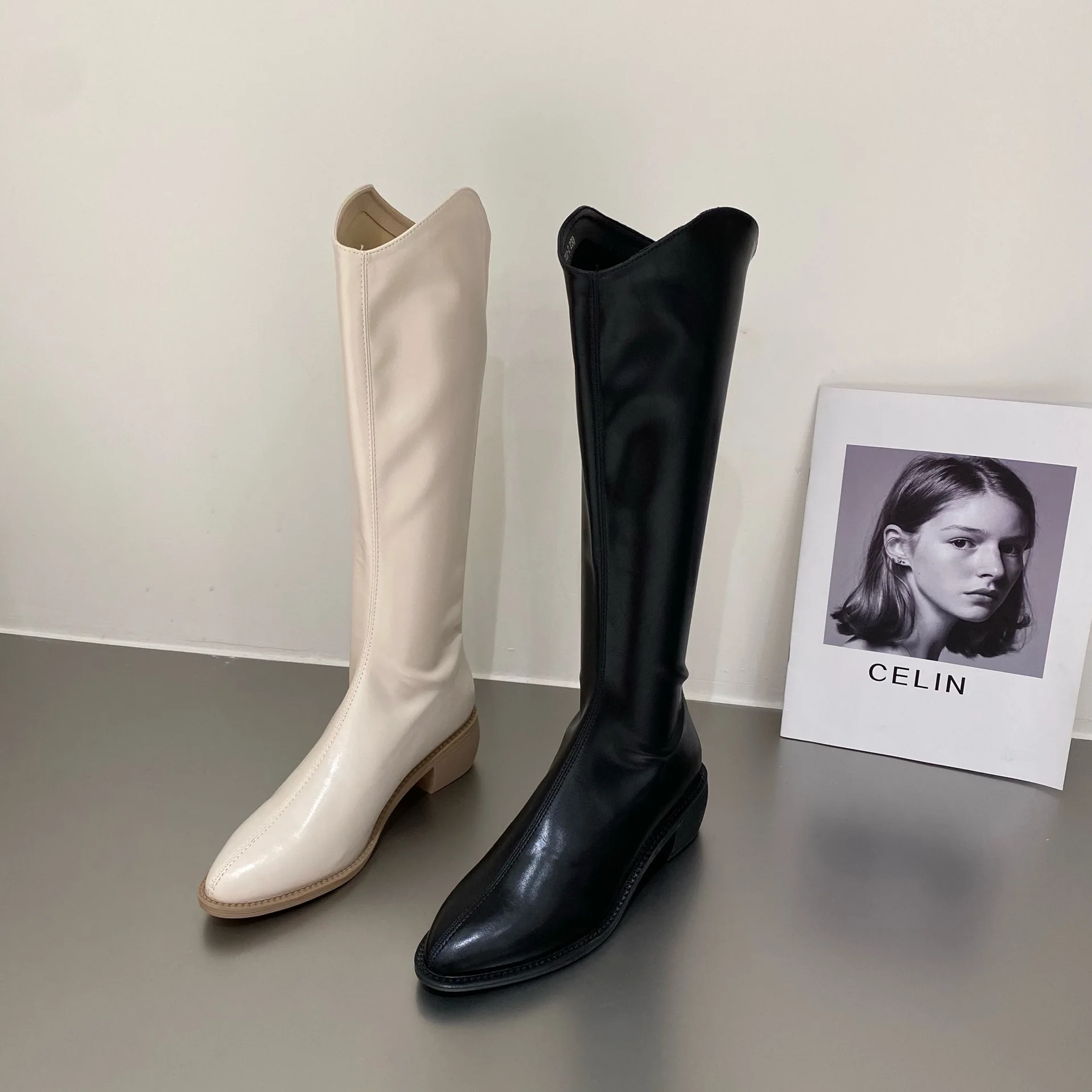 Amazon.com: Botas para mujer, botas occidentales de media pantorrilla  puntiagudas, tacón bajo, botas de tacón grueso, moda leopardo vaquera botas  de combate : Ropa, Zapatos y Joyería