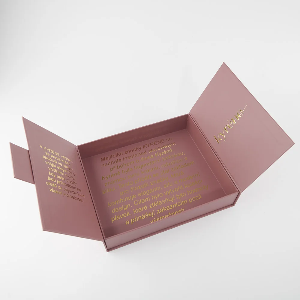 Dubbele deur opening magnetische boekvormige luxe papieren doos elegante keepsake cadeauverpakking