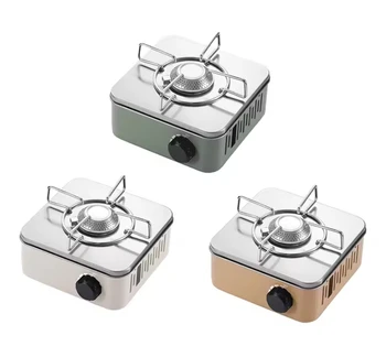 Outdoor Camping Cooker Ultra-Light 2800W Mini Cassette Stove Stainless Steel Portable Butane Gas Barbecue Grill Split BBQ