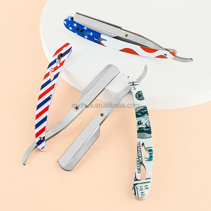 Luxury Straight Razor 100 Double Edge Razor Blades + Classic Stainless ...