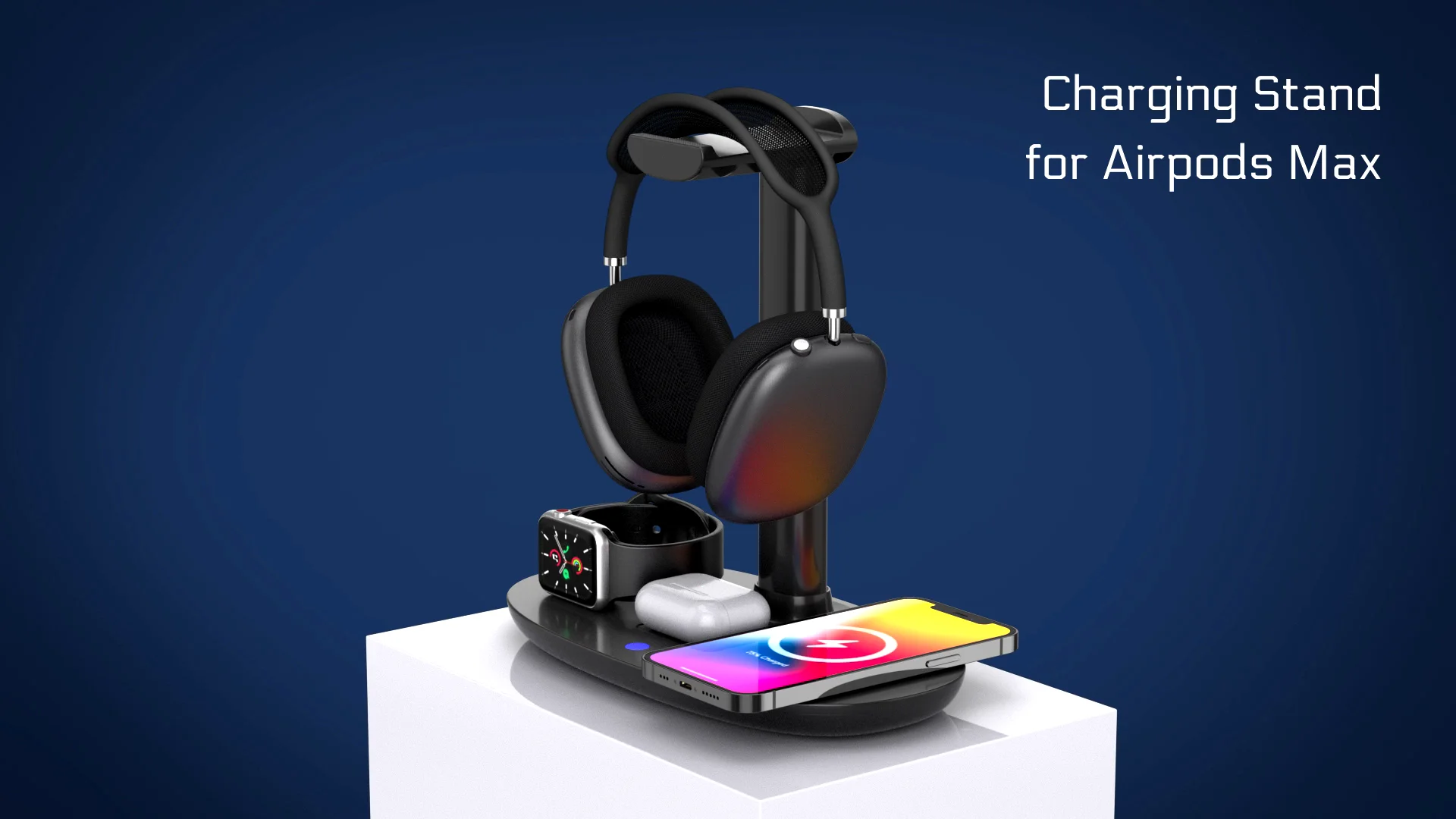 Best White Gaming Headset Stand With 3 In 1 Qi Standard Wireless Phone Charger 10w/15w Quick