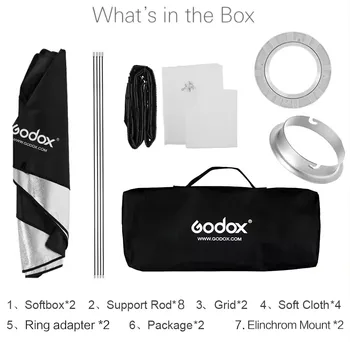 Godox 60x90cm 60*90 Softbox Bowens Mount Rectangular Softbox for Photography Studio Accessories SK400II SL60W detail image