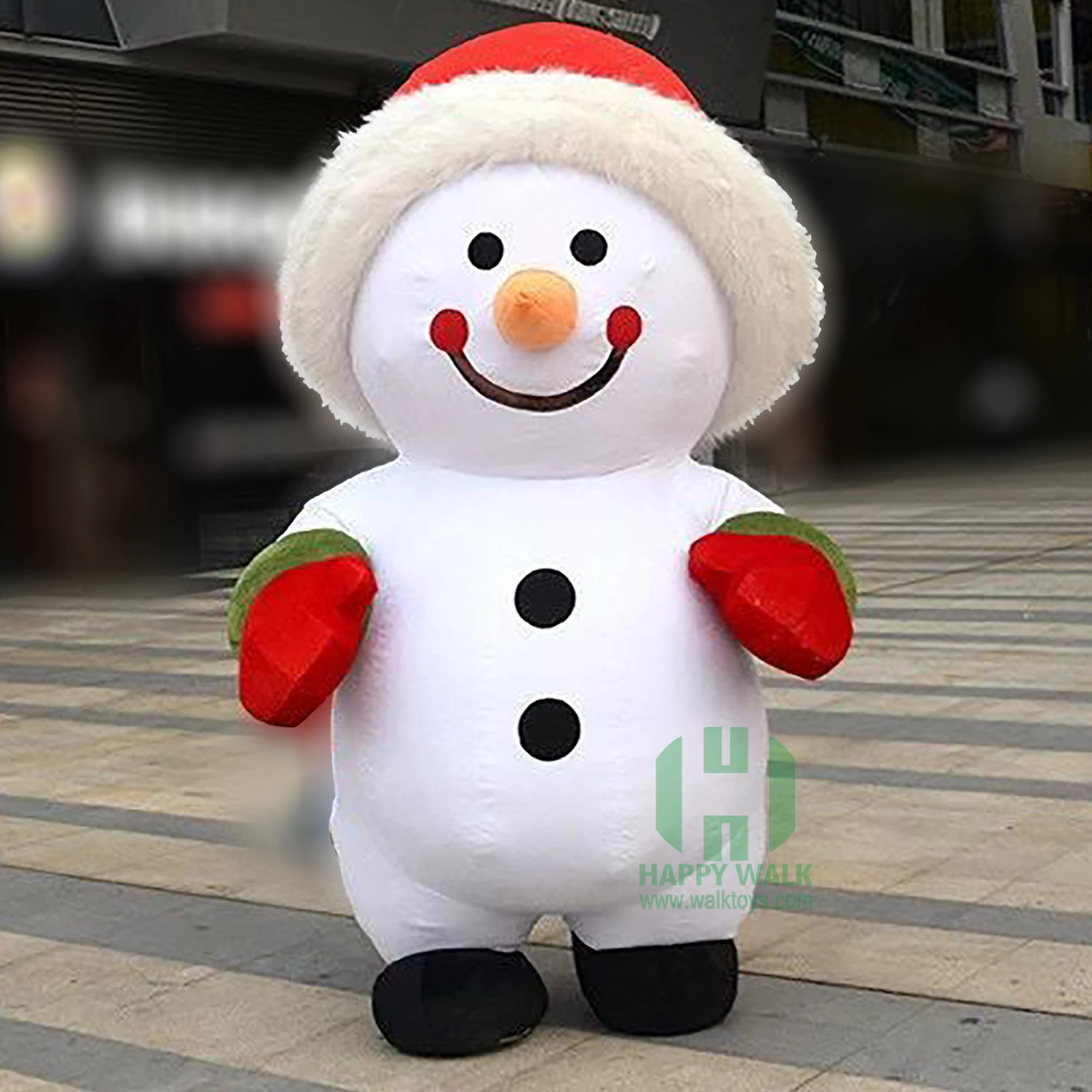 Unisex Christmas Parade Inflatable Snowman Costume Outdoor Walking Mascot  for Adults Featuring an Animal Theme