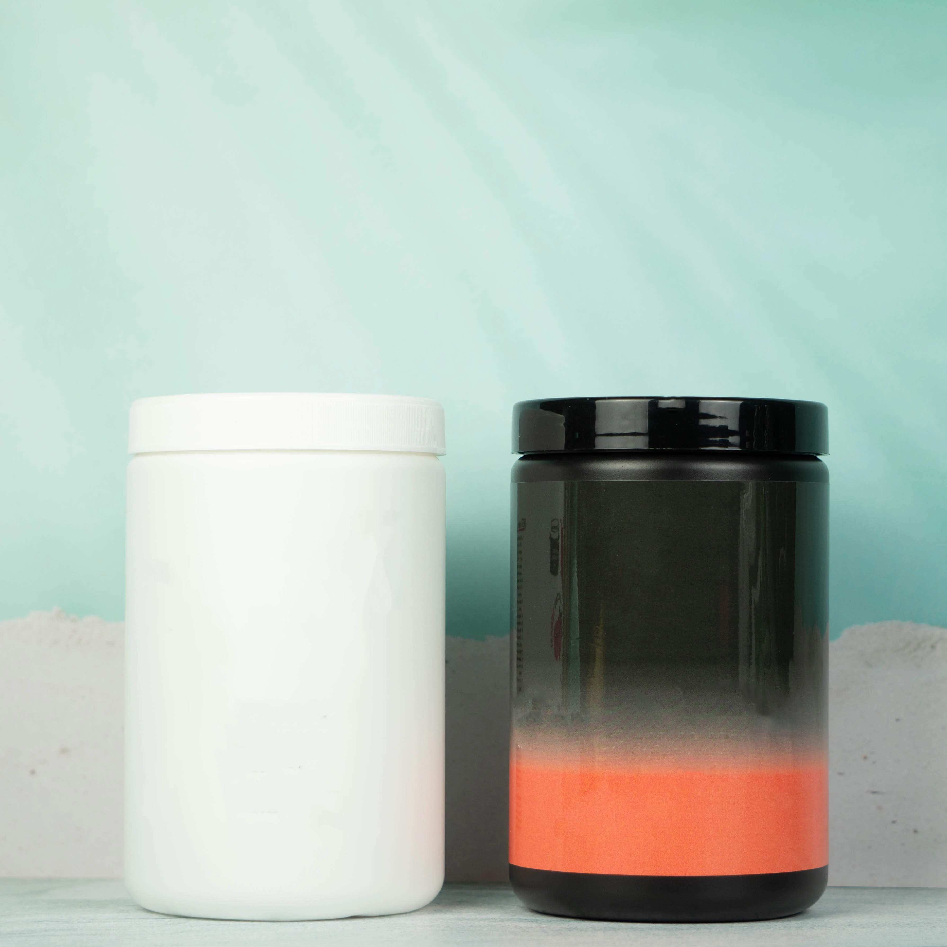 800ml OEM&ODM HDPE Food Container Black and White Plastic Jar with Lid for Protein Powder Container Sugar Storage