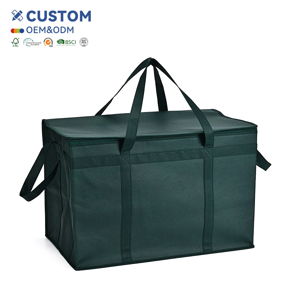 Manufacturer Customization Takeaway Insulation Cooler Bag Black Waterproof Travel Cooler Bag Non Woven Cooler Bag