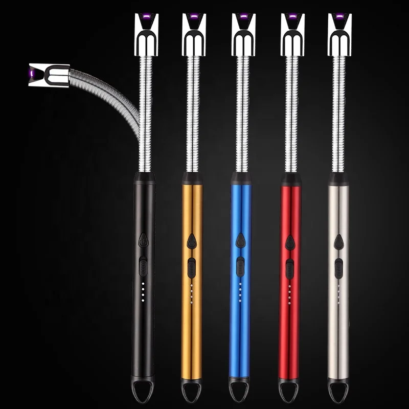 Электрическая дуговая Зажигалка USB с кнопкой для освещения свечей, печи, гриль, кемпинг, барбекю, кухня, фейерверк