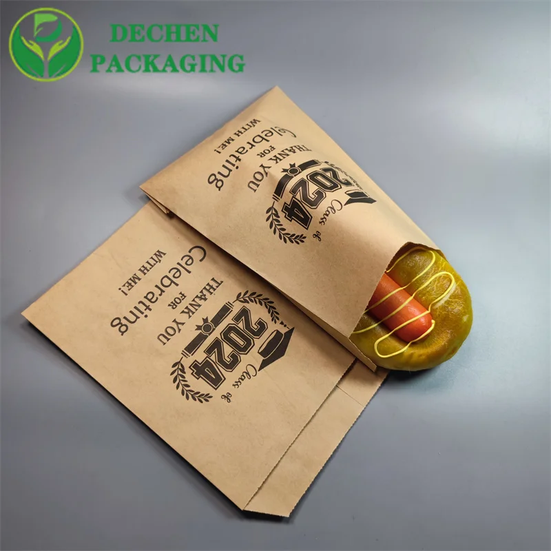 Sac en papier noir snack packaging bag sac en papier de qualité alimentaire
