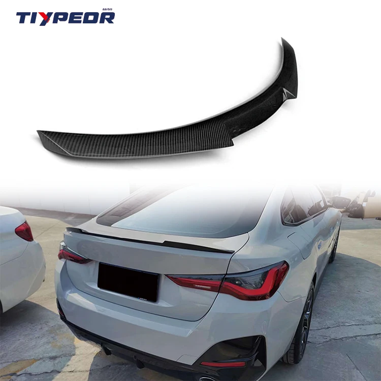 product tiypeor carbon fiber 3k twill weave rear spoiler for bmw 4 series g26 420i 430i 435i m4 high strength614-3