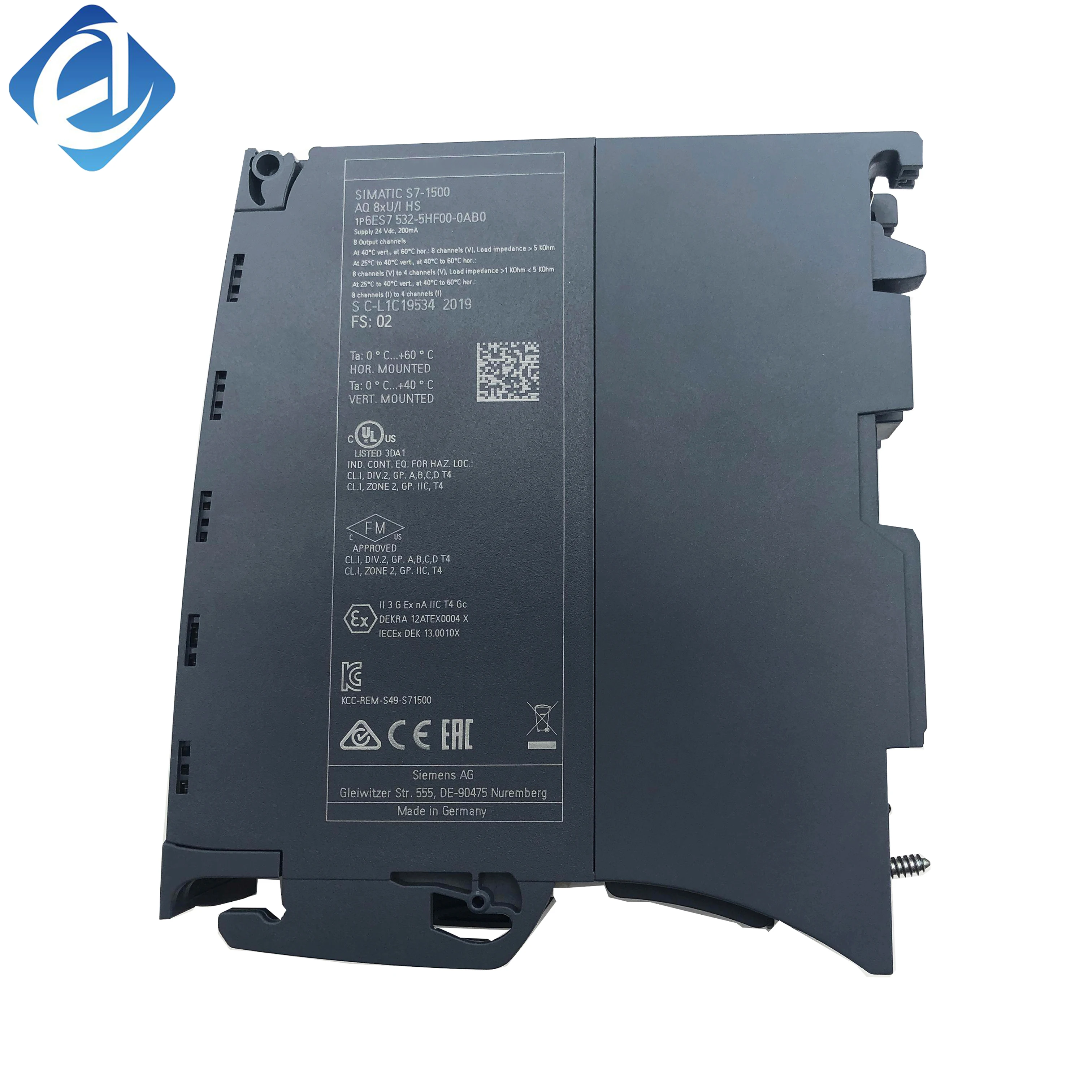 New Original 6ES7532-5HF00-0AB0 S7-1500 analog output module. Precise analog signal output, strong anti-interference ability, stable data transmission, suitable for industrial field frequency converter,
