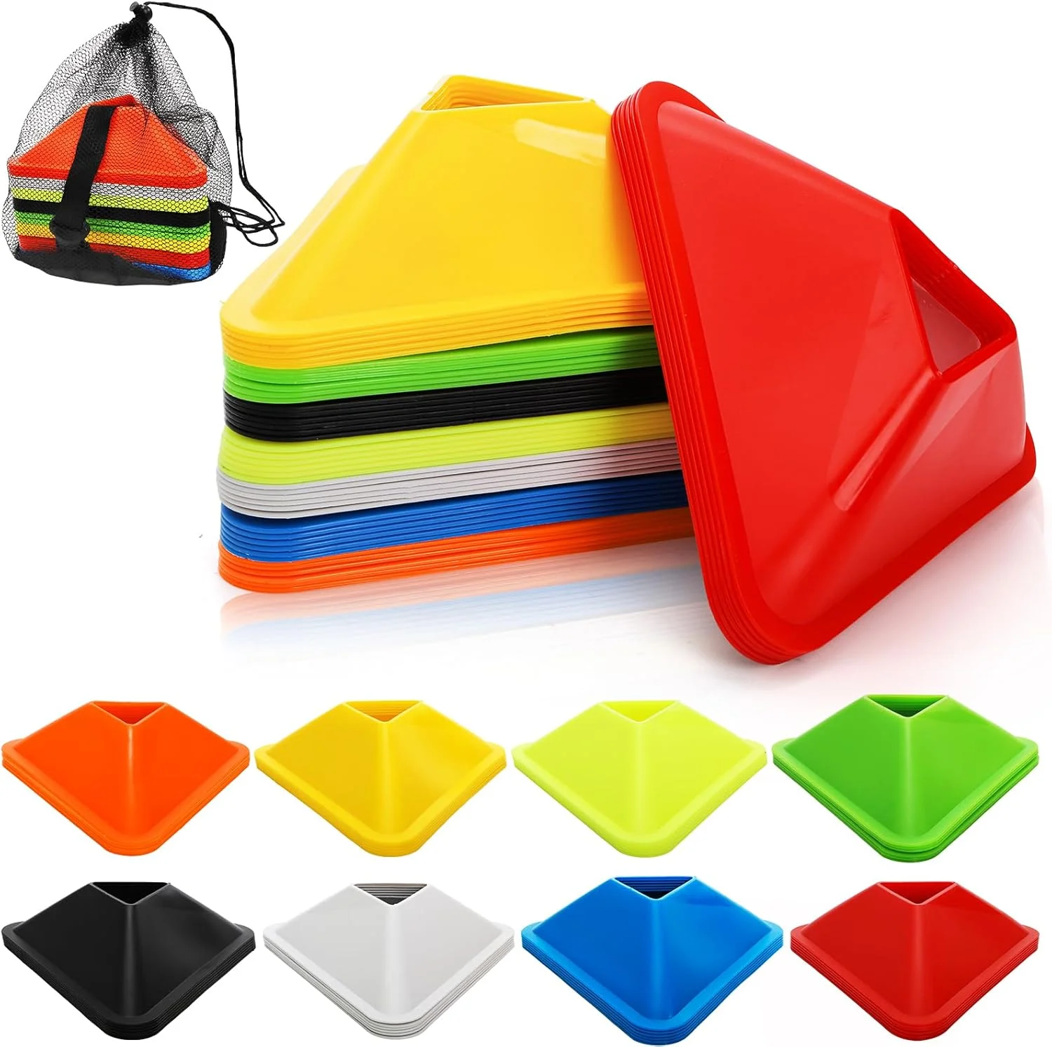 Football Triangle Training Disks Lightweight PE Material Durable Soccer Markers Outdoor Agility Coordination Cones Cones