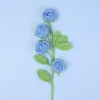 Cuatro tallos de rosas burbuja-Azul