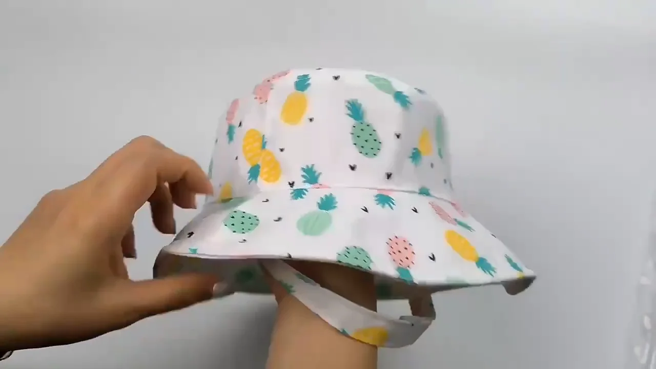 Baby Hat Cotton Sun Newborn Wholesale Beach Designer Kid Reverse Bucket Hat  Custom New Born Summer Sun Bucket Baby Hats Caps