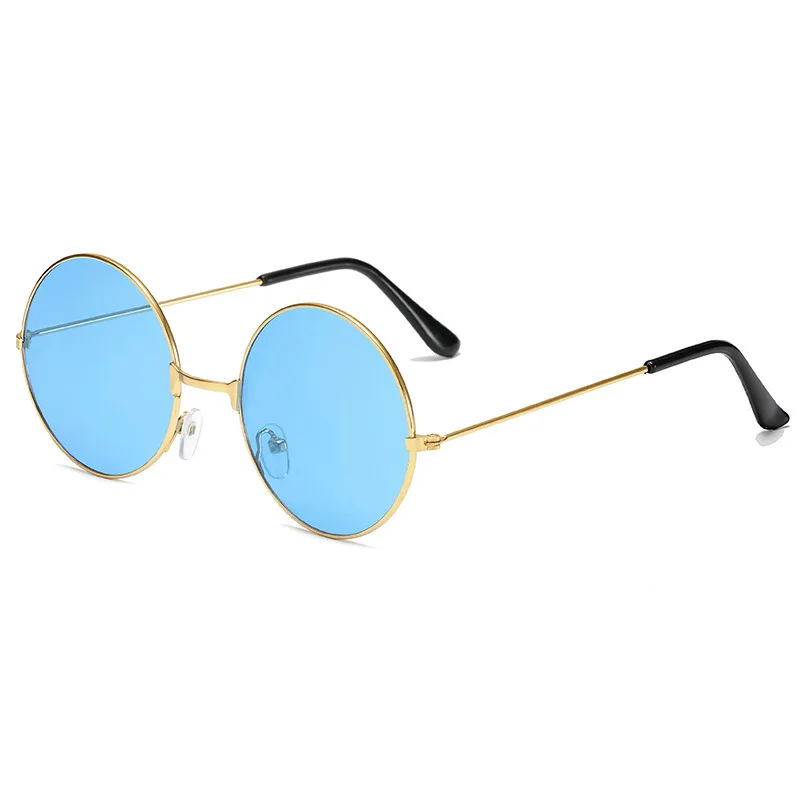 Factory Small Colored Lens Tinted Lens Glasses Retro Style Circle Party Birthday Promotional Gifts Round Sunglasses