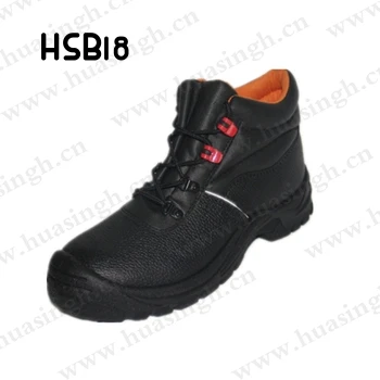 Rwh,steel Toe Insert Natural Leather Safety Shoes for Construction Field Anti-puncture PU/PU Injection Outsole Work Boots HSB018