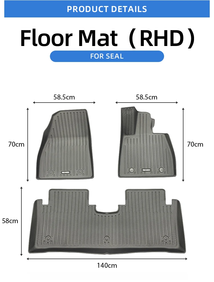 Seal Accessory Tpe Foot Mat Floor Liner Foot Pad 5D Car Floor Mats For BYD Seal Electric Car factory