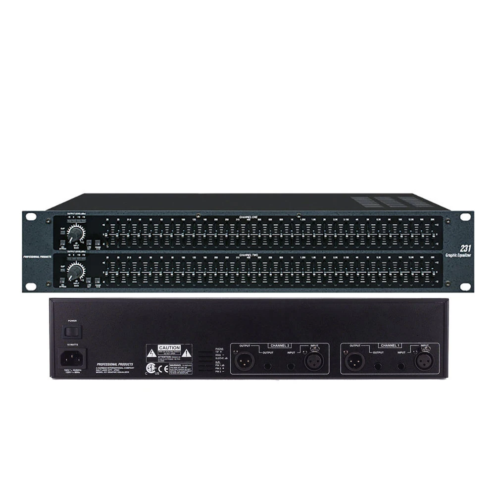 231 Professional Equalizer Stage Analog Dual Channel 31 Band Stereo ...